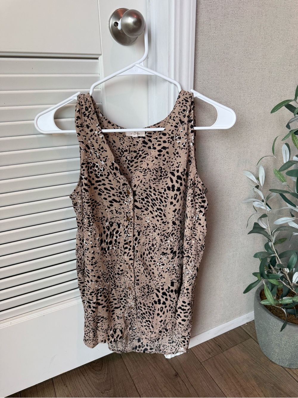 Maurices Beige and Black Animal Print Sleeveless Camisole